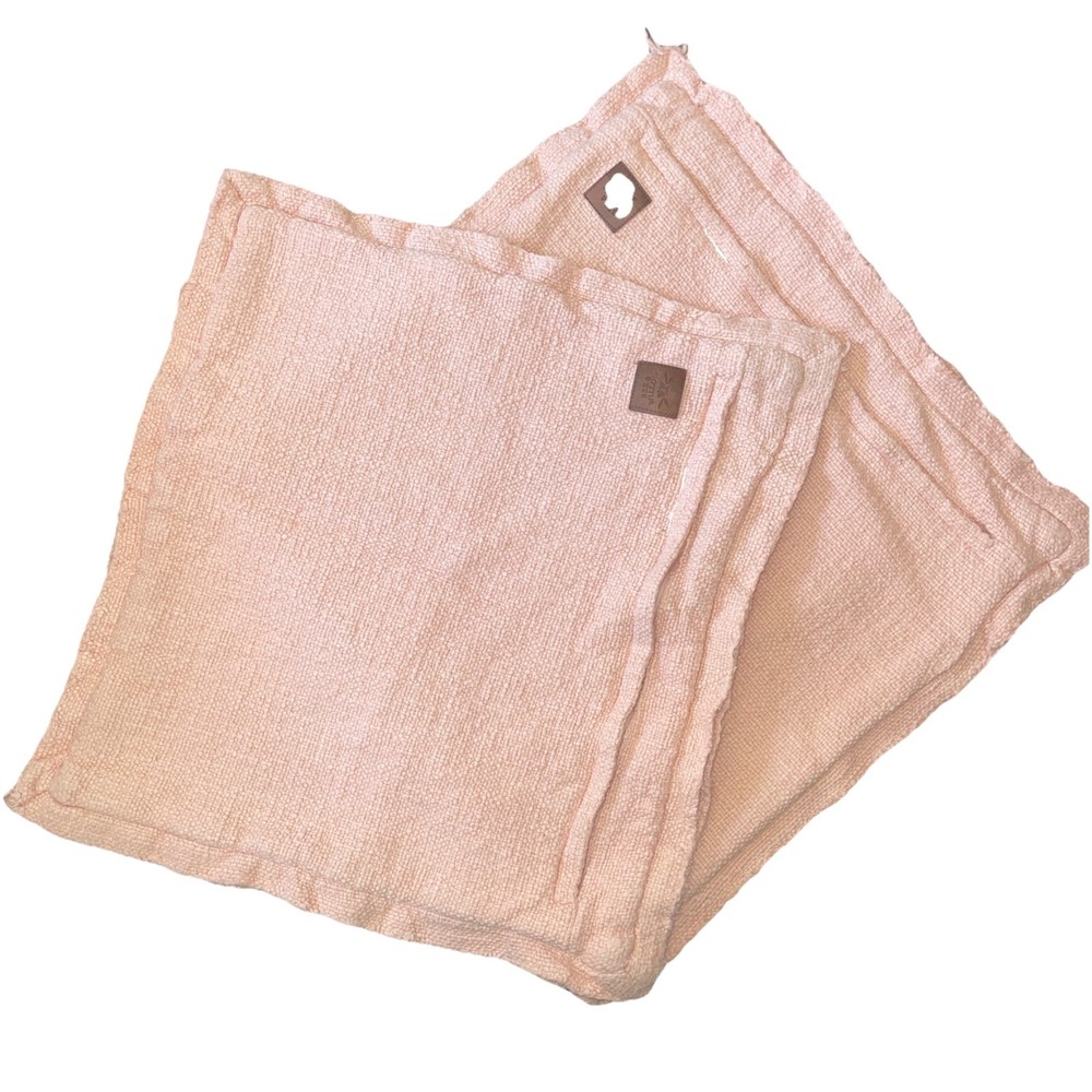 Bee & Willow 19x19" Pillow Shams Boho Peach  100% Cotton Bed Couch Pillows